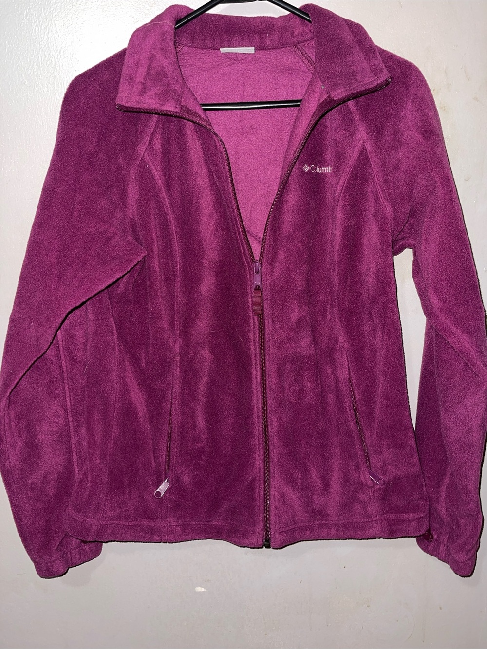Columbia Women's Magenta Full-Zip Teddy Fleece Jacket